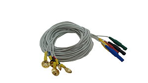 Eletrodo Para Eletroencefalograma/Poli, Banho Ouro,cabo 1,50m, 5pçs